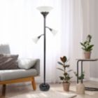 Alternate image 1 for Lalia Home Torchiere Floor Lamp with 2 Reading Lights and Scalloped Glass Shades