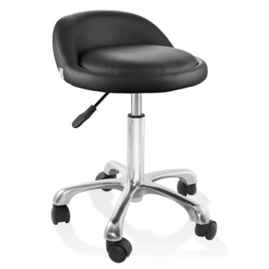 Saloniture Rolling Hydraulic Salon Stool with Low Backrest - Adjustable Swivel Chair for Spa, Shop, Salon, Massage, or Medical Office. View a larger version of this product image.