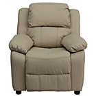 Alternate image 3 for Flash Furniture Charlie Deluxe Padded Contemporary Beige Vinyl Kids Recliner with Storage Arms