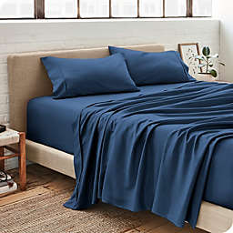 Bare Home Sheet Set - Premium 1800 Ultra-Soft Microfiber Sheets - Double Brushed - Hypoallergenic - Wrinkle Resistant (Dark Blue, Queen)