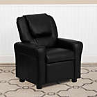 Alternate image 0 for Flash Furniture Contemporary Black Leathersoft Kids Recliner With Cup Holder And Headrest - Black LeatherSoft