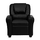 Alternate image 3 for Flash Furniture Contemporary Black Leathersoft Kids Recliner With Cup Holder And Headrest - Black LeatherSoft