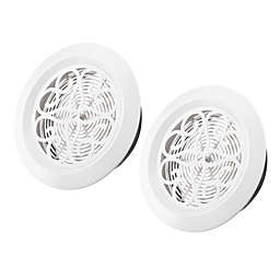 Unique Bargains Round Air Vent 8 Inch Adjustable Pattern Screen Grille Cover Louver for Bathroom Home Office, Pack of 2