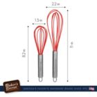 Alternate image 1 for Baker's Secret 2x Whisk, 8" & 10", Set of 2 Whiskes, Heat Resistant, Kitchen Essentials, Silicone, Red