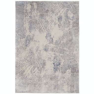 Nourison Sleek Textures 5'3" x 7'3" (5' x 7') Ivory/Grey Area Rug Distressed Abstract by Nourison. View a larger version of this product image.