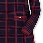Alternate image 1 for Hope & Henry Girls&#39; Bow Detail Sweater Dress (Navy and Berry Plaid, 12-18 Months)