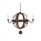Alternate image 0 for TX USA Wood and Metal Sphere Chandelier - Natural