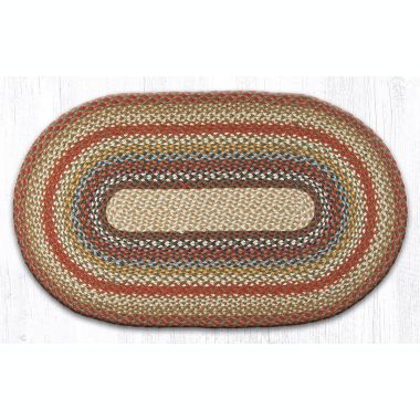 Earth Rugs C-300 Honey / Vanilla / Ginger Oval Braided Rug 27 x 45 inch. View a larger version of this product image.