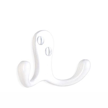 Smedbo Double Coat Hook 1 3/4", White. View a larger version of this product image.