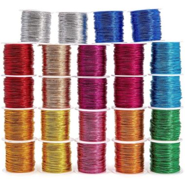 Genie Crafts Metallic 1mm Twine Cord (24 Pack), 12 Colors. View a larger version of this product image.