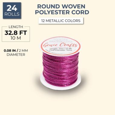 Genie Crafts Metallic 1mm Twine Cord (24 Pack), 12 Colors. View a larger version of this product image.