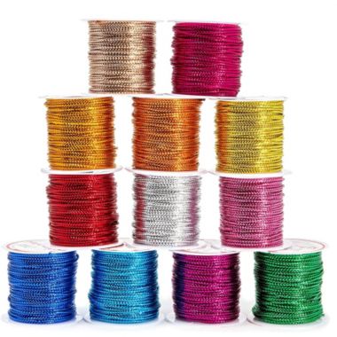 Genie Crafts Metallic 1mm Twine Cord (24 Pack), 12 Colors. View a larger version of this product image.