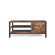 VASAGLE Industrial Rustic Brown TV Stand with Cabinet