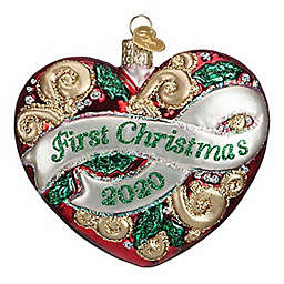 Old World Christmas 30058 Glass Blown 2020 Christmas Heart Ornament
