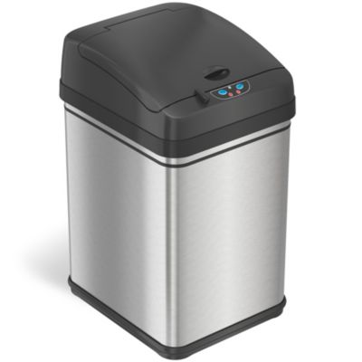 iTouchless Stainless Steel Sensor Trash Can with Pet-Proof Lid and AbsorbX Odor Filter 8 Gallon Silver