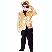 Dress Up America Fully lined Gold Sequined Blazer / Jacket For Kids - Size S (4-6)