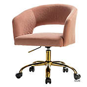 Karat Home Camila Velvet Task Chair in PINK
