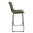 Alternate image 1 for LeisureMod Brooklyn 29.9 Modern Leather Bar Stool With Black Iron Base & Footrest Set of 2