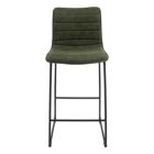 Alternate image 2 for LeisureMod Brooklyn 29.9 Modern Leather Bar Stool With Black Iron Base & Footrest Set of 2