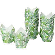 Juvale Tropical Tulip Cupcake Liners for Hawaiian Luau Party, Paper Baking Cups (100 Pack)
