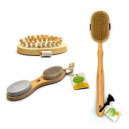 Pursonic 100% Natural Wood Bath Body Brush Set