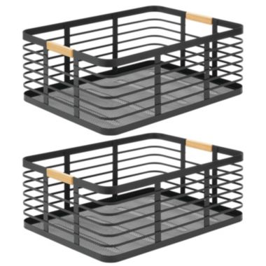 mDesign Metal Rustic Food Storage Bin Basket - 2 Pack. View a larger version of this product image.