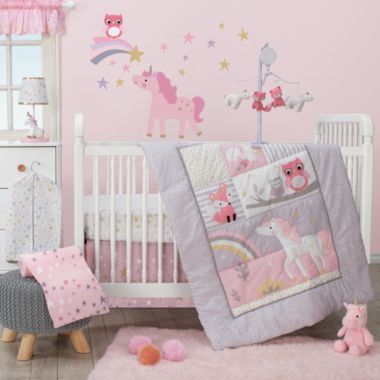 Bedtime Originals Rainbow Unicorn Pink/Purple 8-Piece Nursery Baby Crib Bedding Set - Fox/ Squirrel/ Owl. View a larger version of this product image.