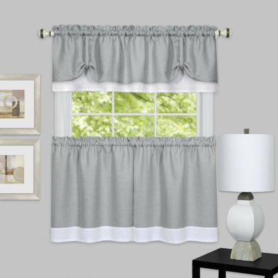 Details about   FABULOUS COUNTRY CURTAINS GREY/GREENISH&WHITE VALANCE 