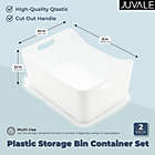 Alternate image 1 for Juvale Plastic Storage Bins, White Container for Shelves (13 x 9.5 x 5.5 In, 2 Pack)