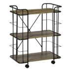 Alternate image 0 for HOMCOM 25" Rolling Kitchen Cart, Kitchen Storage Trolley with 3 Shelves for Dining Room, Laundry Room, and Bathroom, Natural
