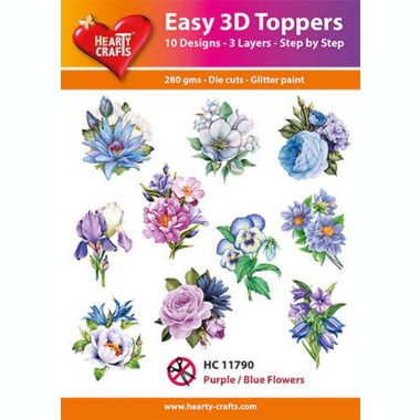 Hearty Crafts Easy 3D Toppers Purple and Blue Flowers. View a larger version of this product image.