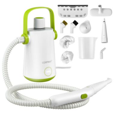 Slickblue 1000W Multifunction Portable Hand-held Steam Cleaner with 10 Accessories-Green. View a larger version of this product image.