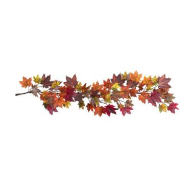Nearly Natural 4939 Maple Leaf Garland, 60-Inch, Multicolored/Orange. View a larger version of this product image.