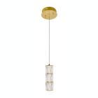 Alternate image 0 for Elegant Lighting Polaris LED light gold Pendant Clear Royal Cut Crystal