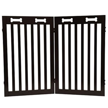 Arf Pets Free Standing Wood Retractable Dog Gate With Walk Through House Door For Pet And Baby. View a larger version of this product image.