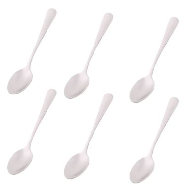 Unique Bargains Stainless Steel Kitchen Restaurant Iced Coffee Tea Spoon, Mini Tiny Small Spoons for Coffee Bar, 12cm Length 6 Pieces Silver Tone. View a larger version of this product image.