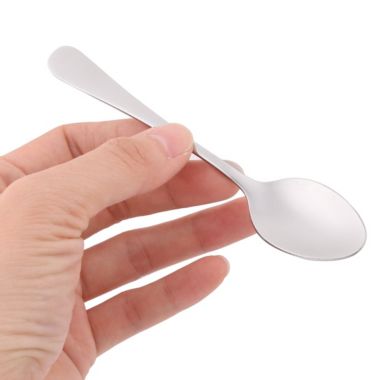 Unique Bargains Stainless Steel Kitchen Restaurant Iced Coffee Tea Spoon, Mini Tiny Small Spoons for Coffee Bar, 12cm Length 6 Pieces Silver Tone. View a larger version of this product image.