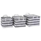 Alternate image 0 for DII Pe Coated Cotton/Poly Laundry Bin Stripe Gray Rectangle Asst Small Set/3