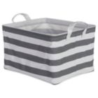Alternate image 2 for DII Pe Coated Cotton/Poly Laundry Bin Stripe Gray Rectangle Asst Small Set/3