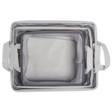 DII Pe Coated Cotton/Poly Laundry Bin Stripe Gray Rectangle Asst Small Set/3. View a larger version of this product image.