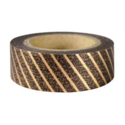 Striped Japanese Washi Masking Tape / Diagonal Gold Stripe