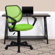 Flash Furniture Neri Low Back Green Mesh Swivel Task Office Chair with Arms
