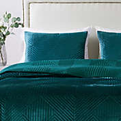 Greenland Home Fashions Barefoot Bungalow Riviera Velvet Pillow Sham - King 20x36", Teal