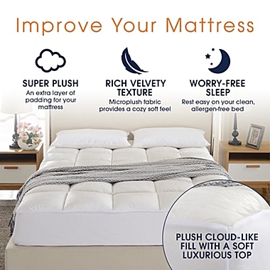Cheer Collection Ultra Soft Mattress Topper   Silky Smooth and Plush Hypoallergenic Mattress Pad. View a larger version of this product image.
