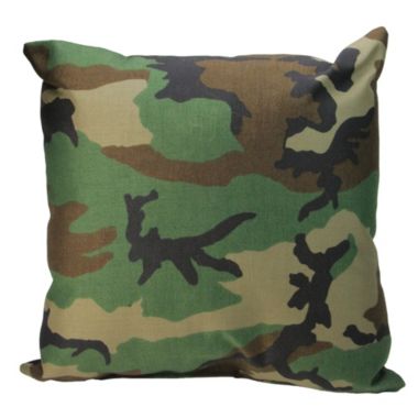 CC Outdoor Living 17" Green and Brown Camouflage Outdoor Patio Throw Pillow. View a larger version of this product image.