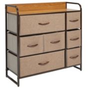 mDesign Wide Dresser Storage Chest, 7 Fabric Drawers