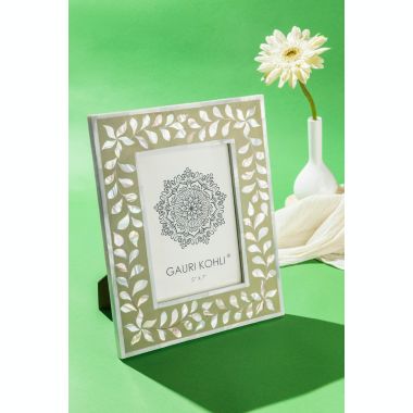 GAURI KOHLI Jodhpur Mother of Pearl Picture Frame - Beige, 5"x7". View a larger version of this product image.