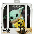 Alternate image 1 for Mattel  Star Wars Grogu Plush “Child on Board&quot; Sign +Toy, 8-in Character from The Mandalorian, Soft, Collectible Cuddle Toy & Automobile Signage