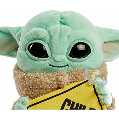 Mattel  Star Wars Grogu Plush “Child on Board&quot; Sign +Toy, 8-in Character from The Mandalorian, Soft, Collectible Cuddle Toy & Automobile Signage. View a larger version of this product image.