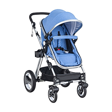 Slickblue Folding Aluminum Baby Stroller Baby Jogger with Diaper Bag-Blue. View a larger version of this product image.